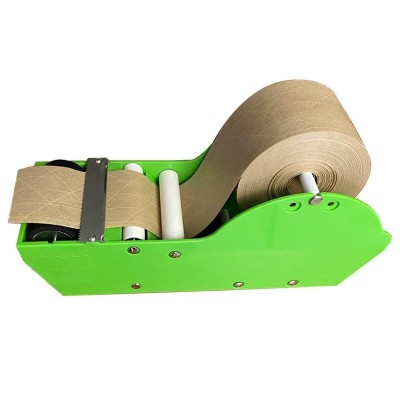 Hand dispenser for wet paper adhesive tape