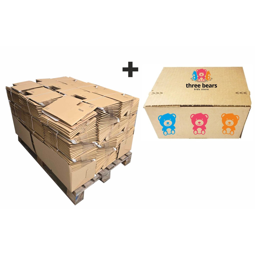 Shipping box with automatic bottom SendBox S20 with print 213x153x109