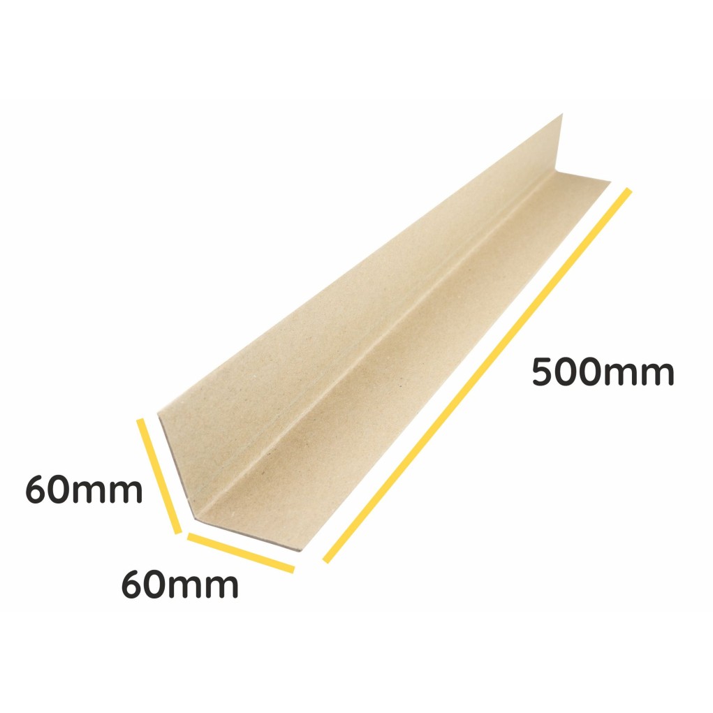 Angle bracket made of solid cardboard, V profile 60x60x3mm, length 500mm