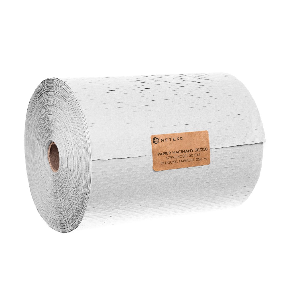 Papier blanc découpé en rayon de miel pour emballage 30cm x 250mb