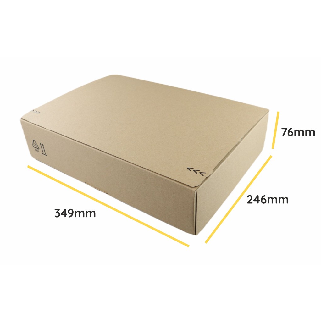 349x246x76 Shipping box with automatic bottom SendBox S46