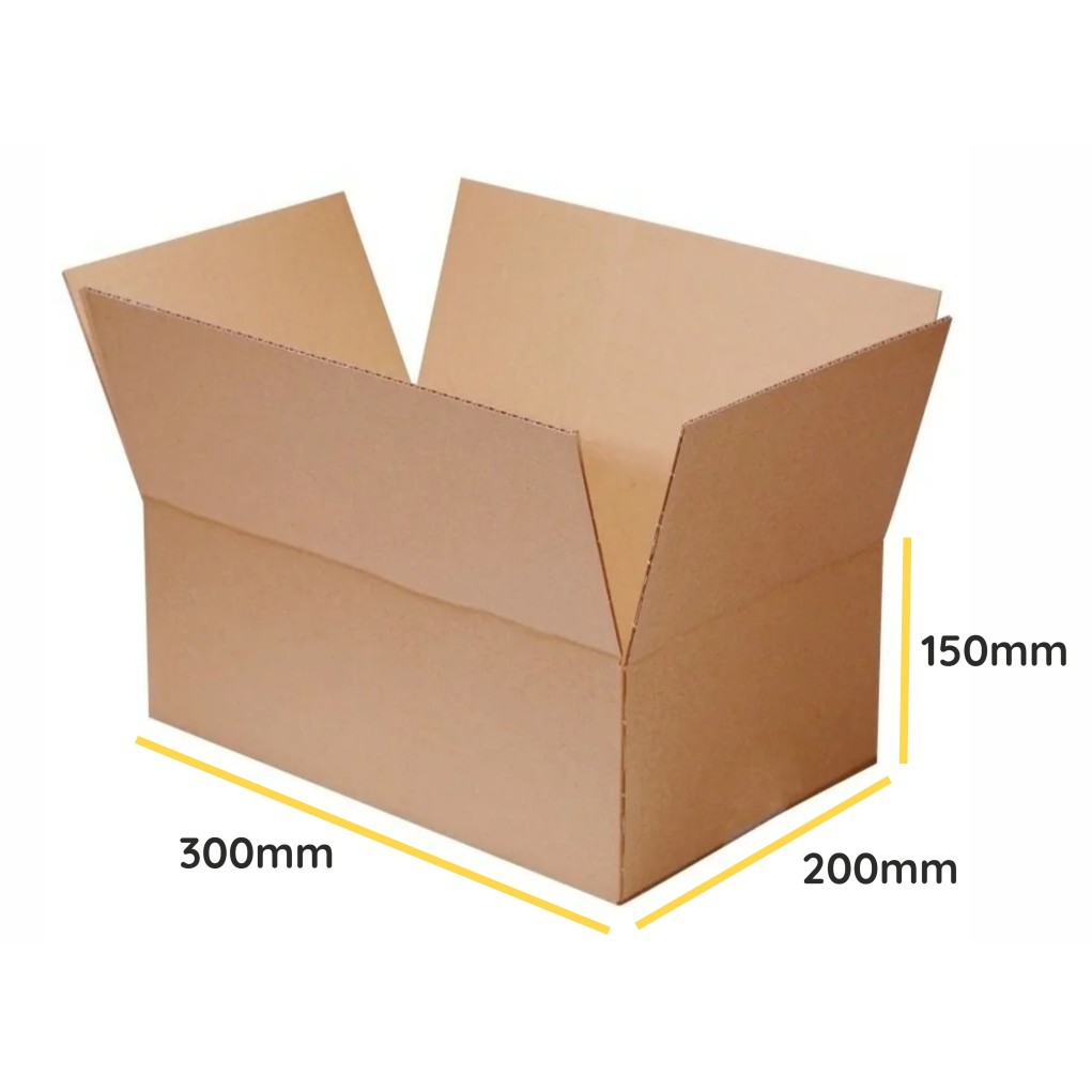 Brown flap cardboard box K250 300x200x150