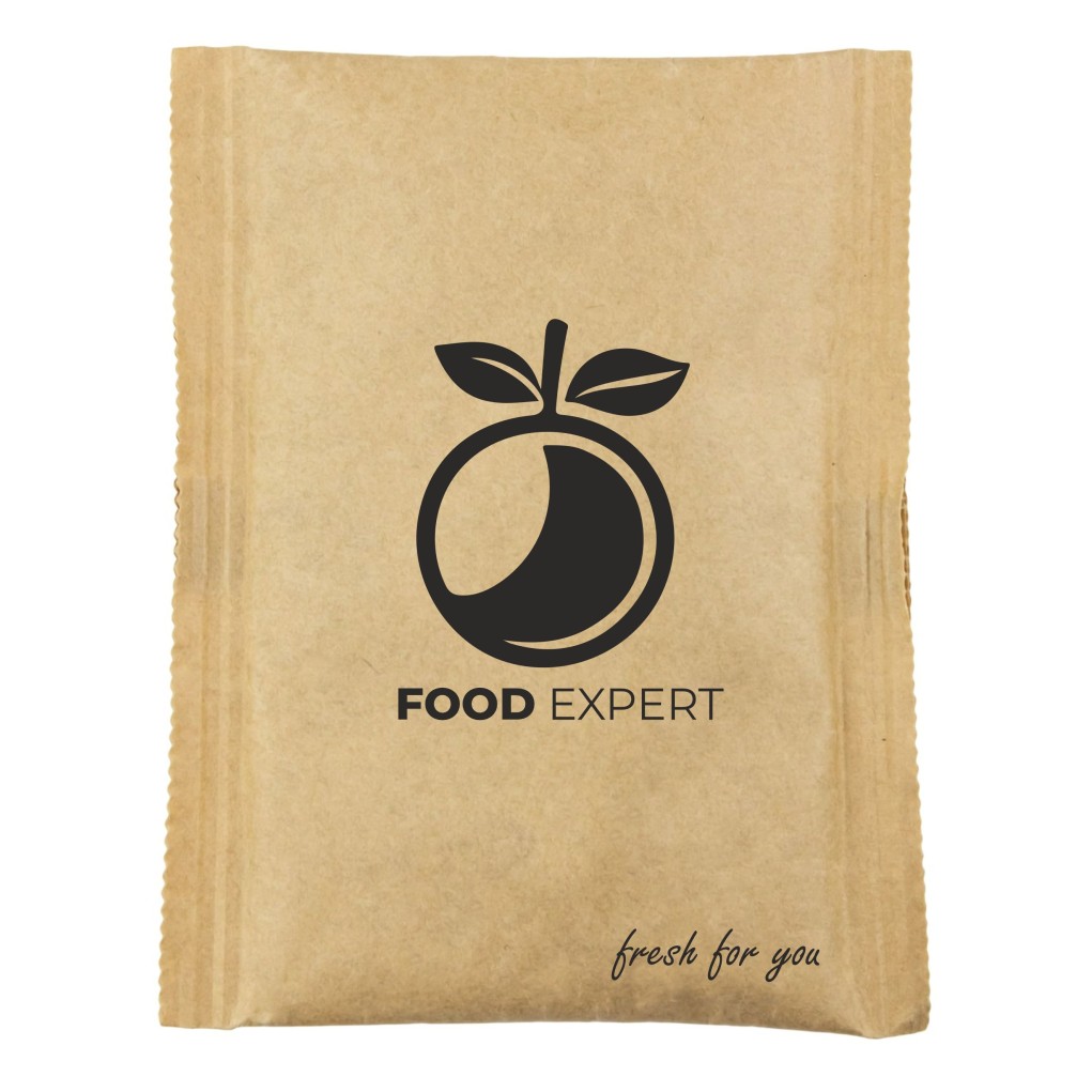 Paper cool pack 100 g (RecyCold® cool pack) with imprint