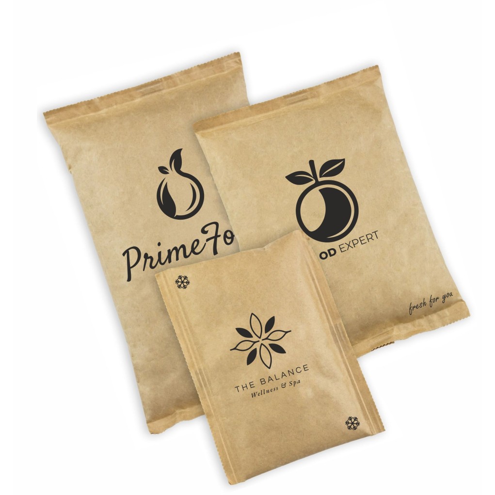 Kølekasse af papir 500 g (RecyCold® kølepakke) med tryk Kølekasse af papir 500 g (RecyCold® kølepakke) med tryk