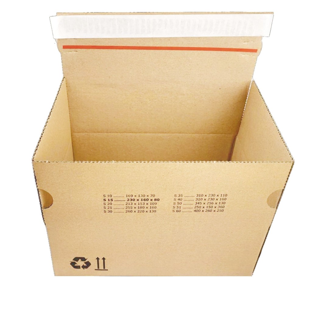 ECO 230x160x80 Boîte d'expédition avec fond automatique SendBox S15