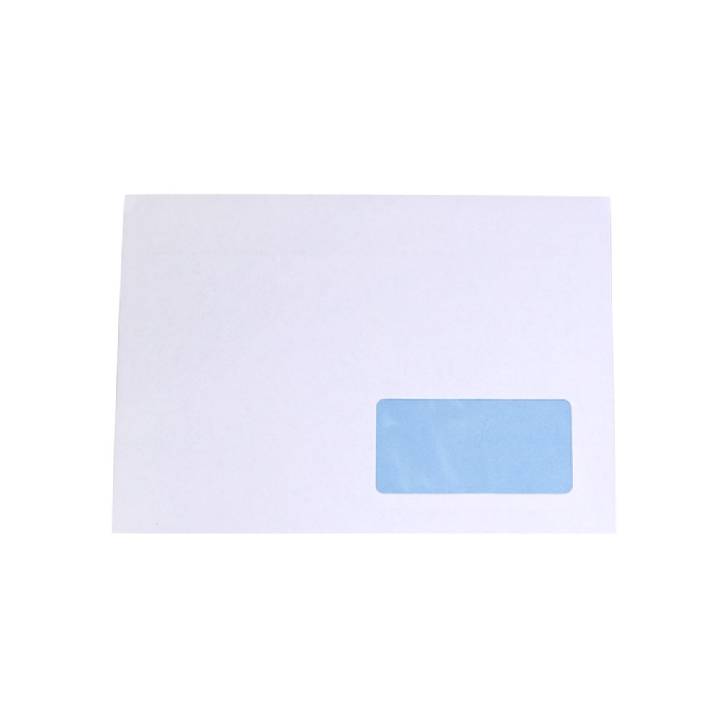 White paper envelope with imprint and window C5 162x229