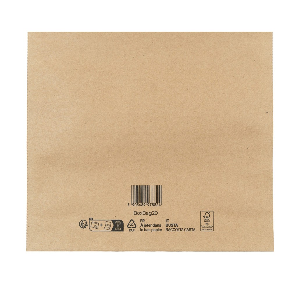 250x350x50 BoxBag Sobre de envío de papel con fuelle en la base