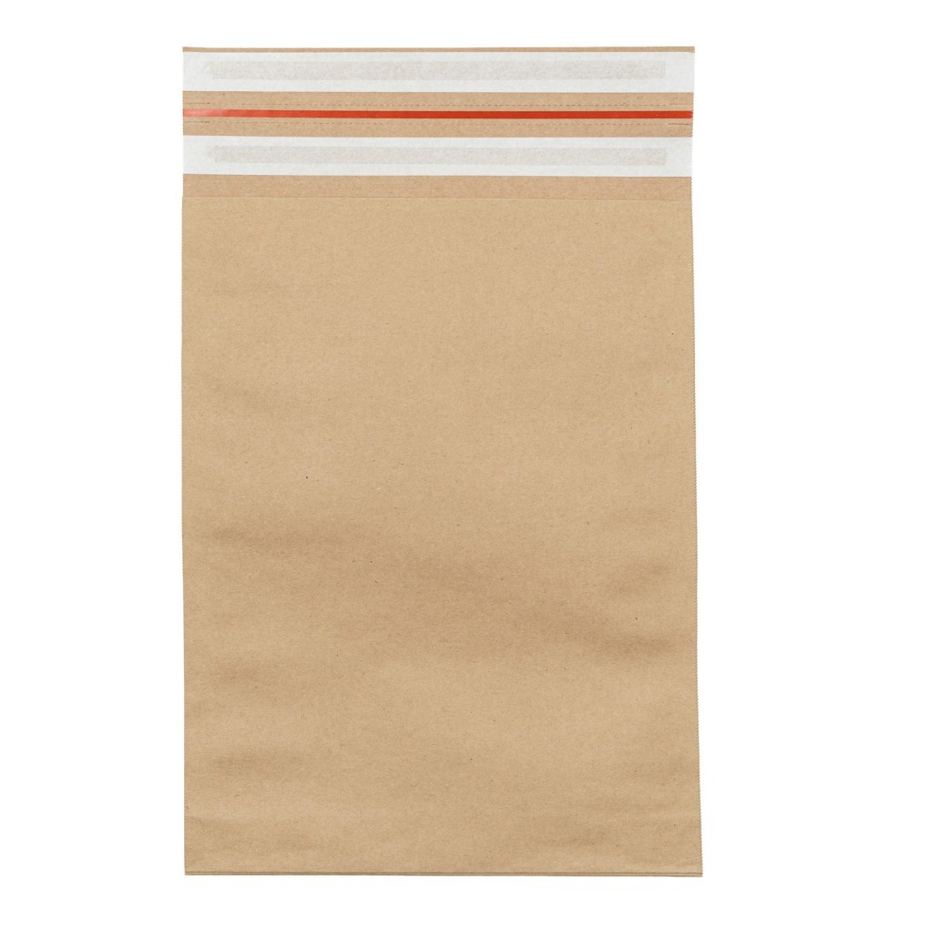 350x450x80 BoxBag Papirforsendelsespose med bundfals