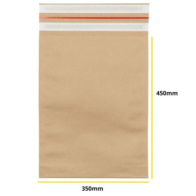 350x450x80 BoxBag Papirforsendelsespose med bundfals