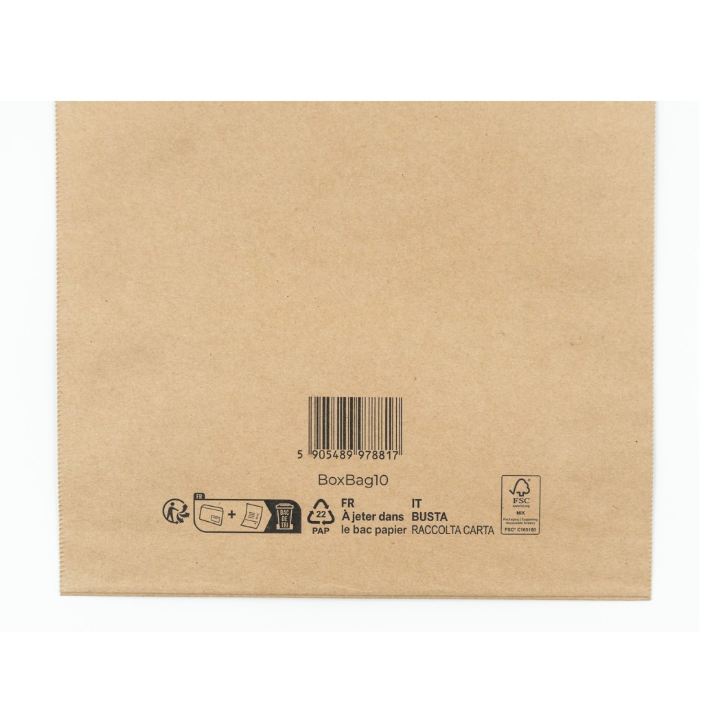 200x229x40 BoxBag Papirforsendelsespose med bundfals