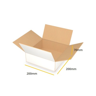 Biały karton klapowy K121 B 200x200x70