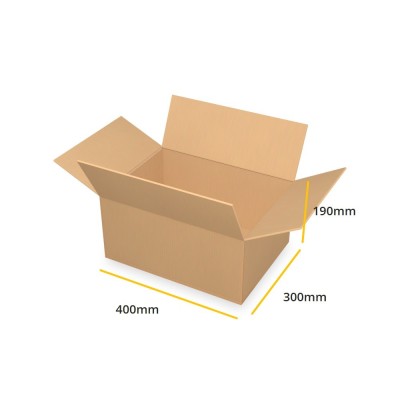Barna hullámkarton doboz K375 B 400x300x190
