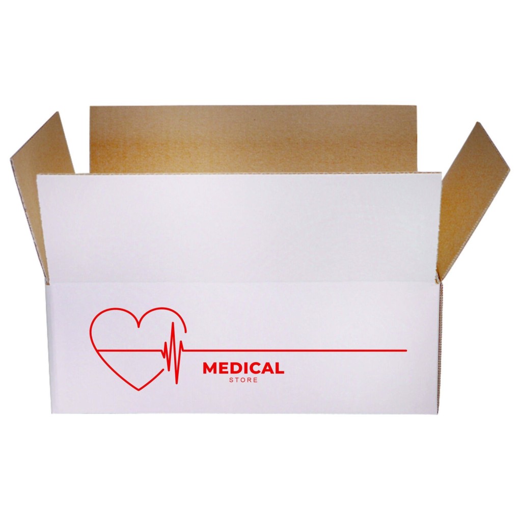Caisse américaine blanche avec impression 300x200x100
