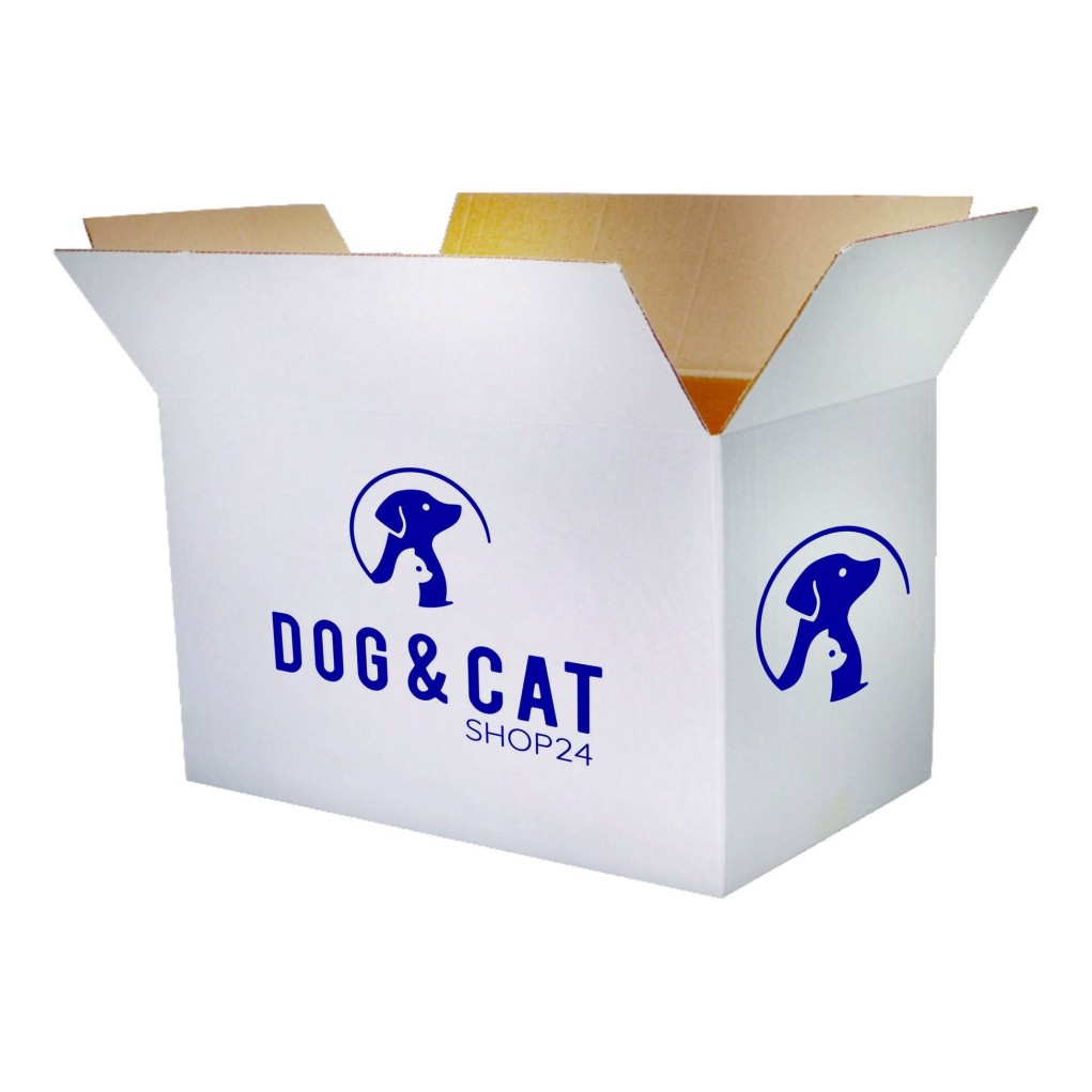 Valge pappkast trükiga 300x250x150