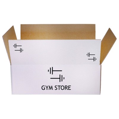 White cardboard box with print 600x400x400 White cardboard box with print 600x400x400