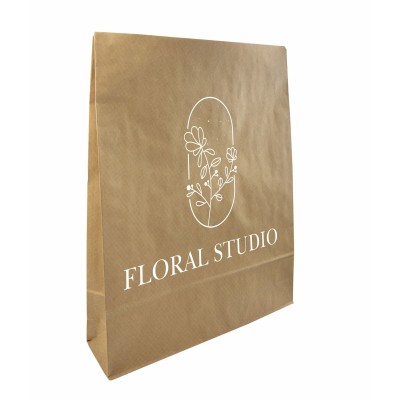 350x450x80 e-Green Papierversandtasche mit Klotzboden und einseitigem Druck