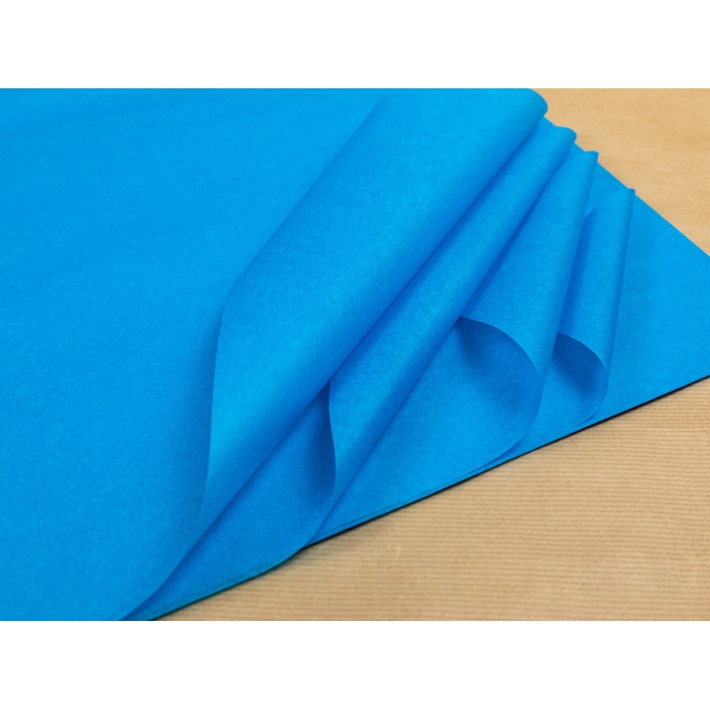 Decoratieve inpakpapier blauw turquoise (verpakking 240stuks.)