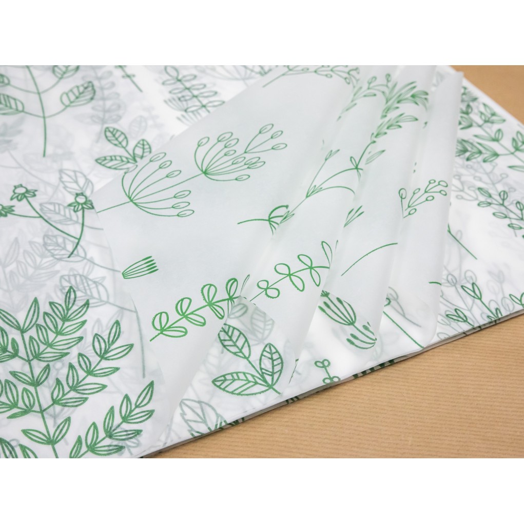 Decorative tissue papers with plant motif (pack of 240 pcs.)