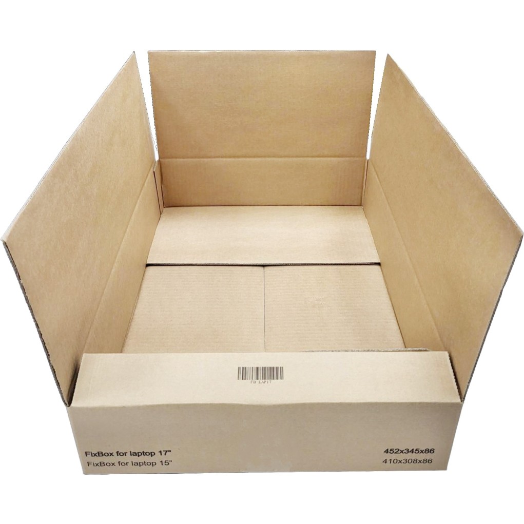 Caja exterior FixBox FBL17-1 para el envío de un portátil de 17 pulgadas