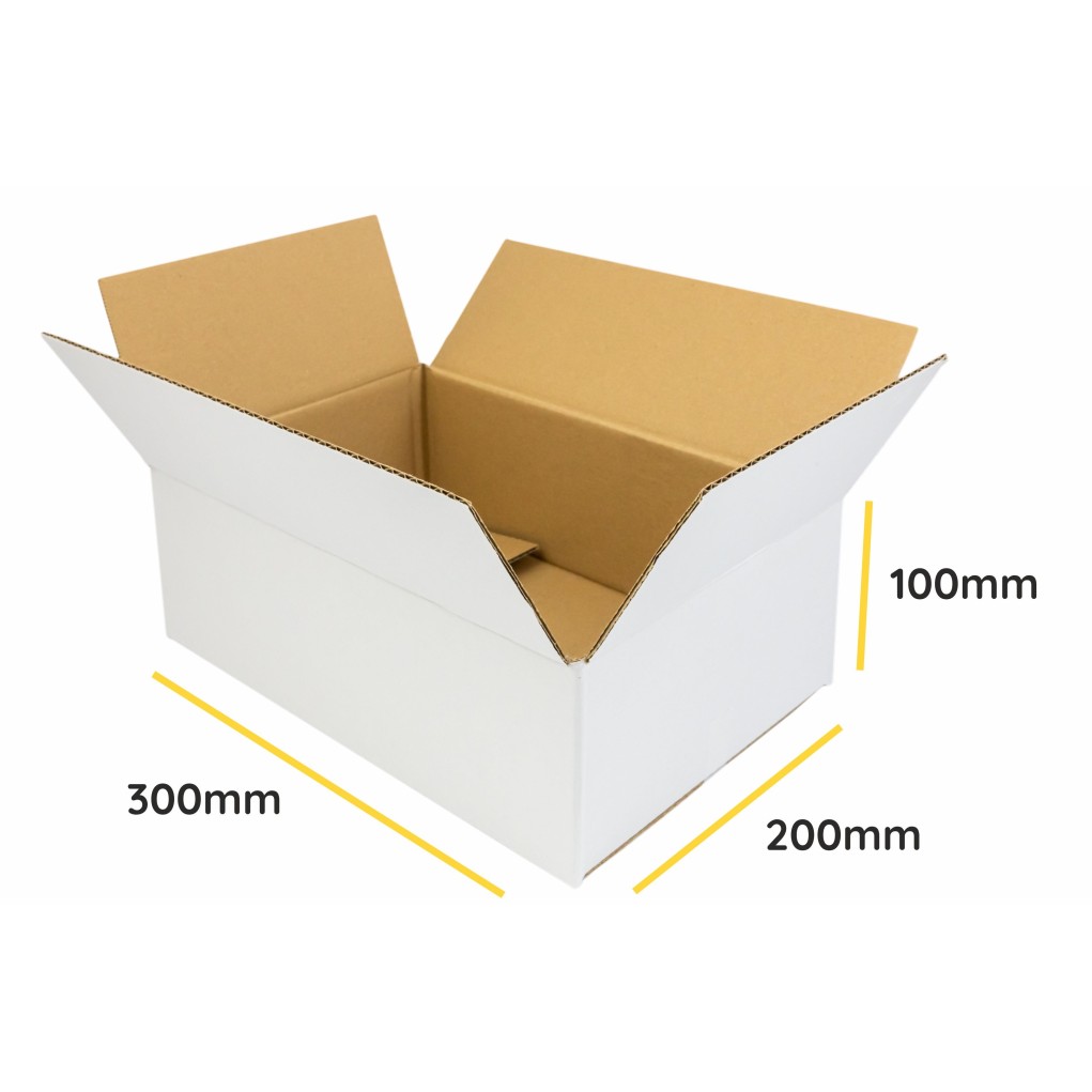 White folding cardboard K101 300x200x100