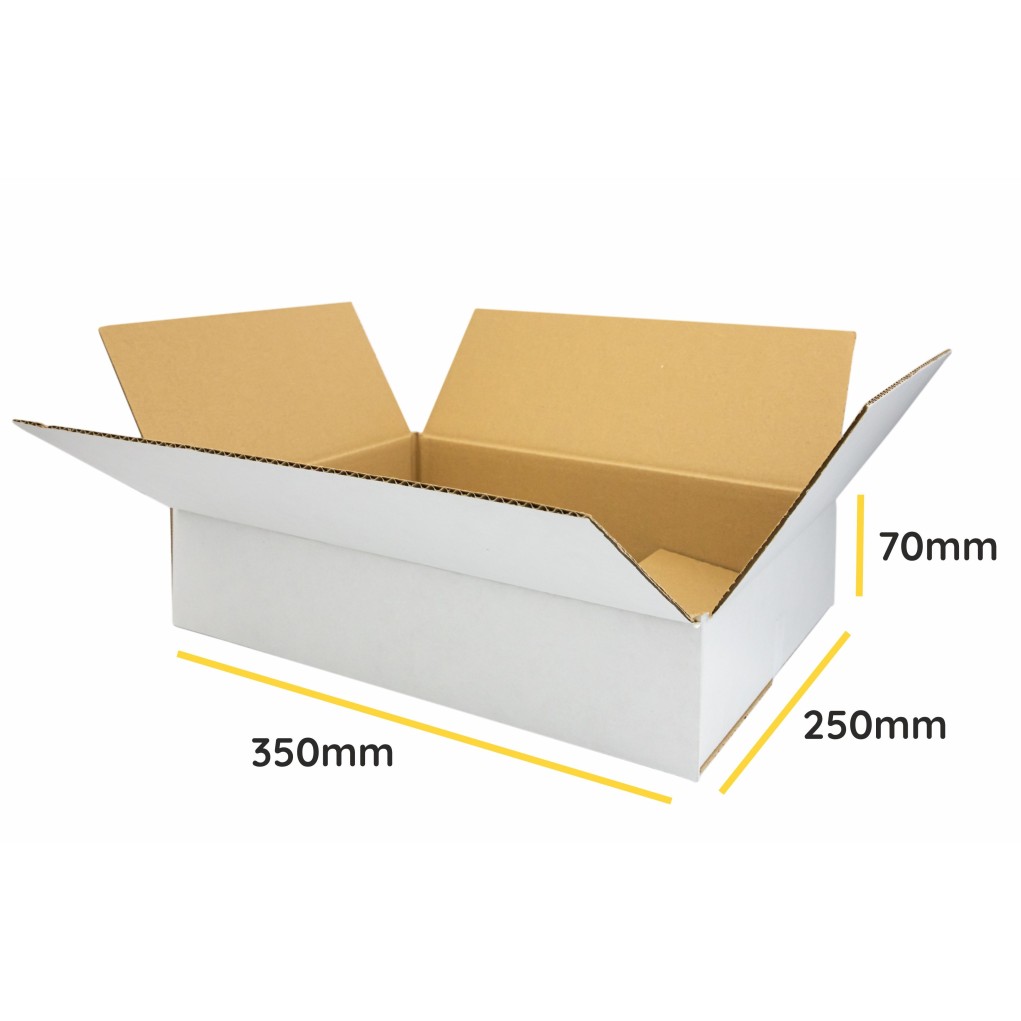 Caja de cartón blanco K081 350x250x70 Inpost taquillas tamaño A