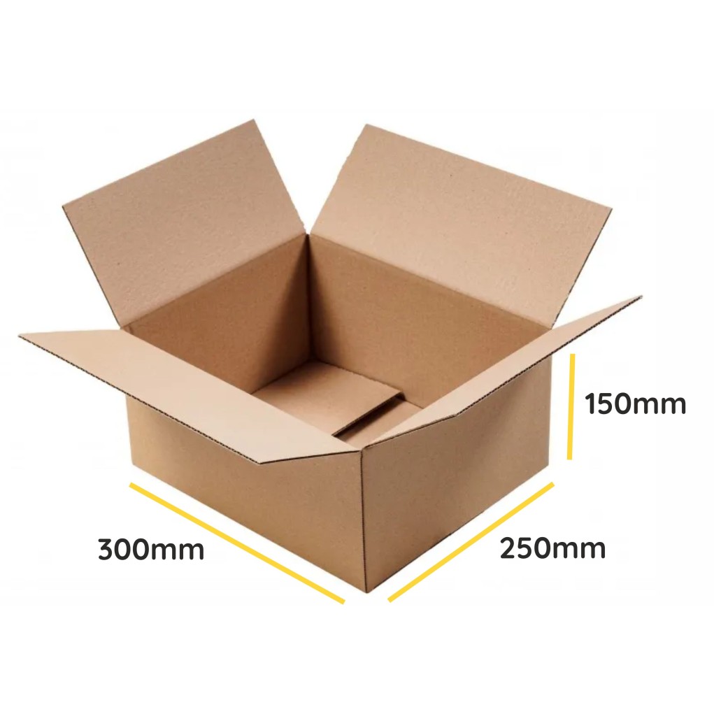 Brown flap cardboard box K090 300x250x150