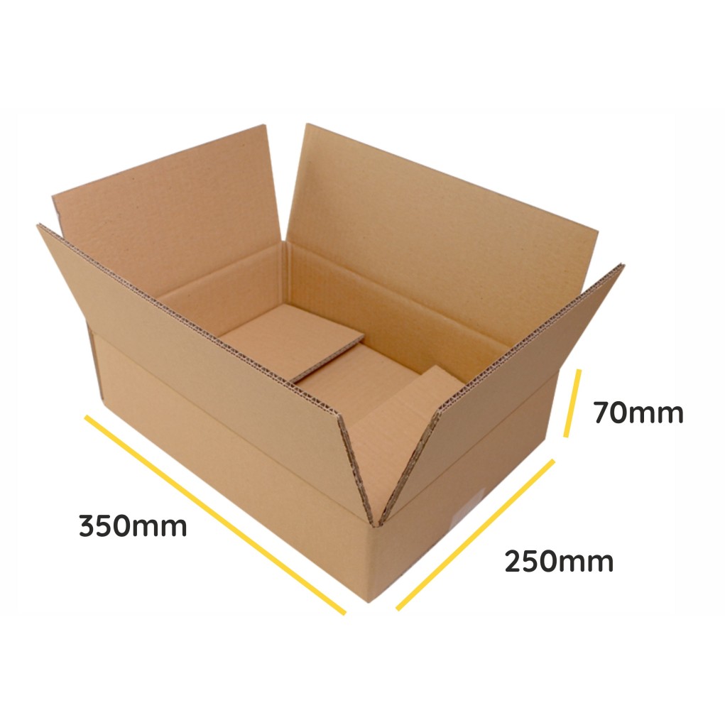 Brown flap cardboard box K004 BC 350x250x70