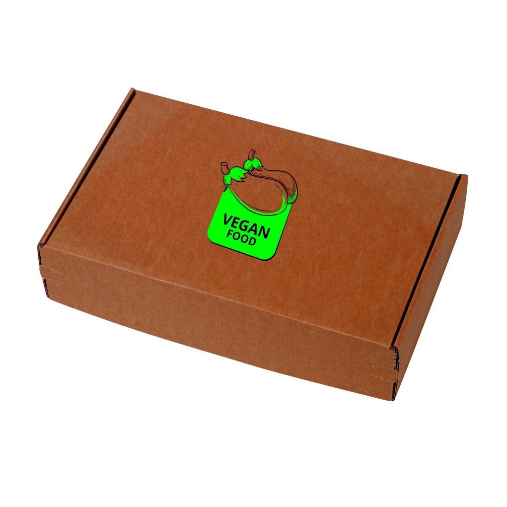 Brown Sendbox shipping box with print 290x185x70