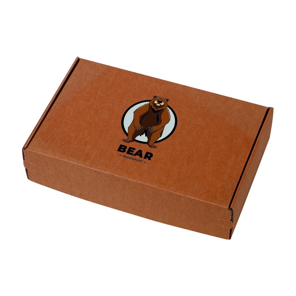 Brown SendBox shipping box with 370x290x70 print