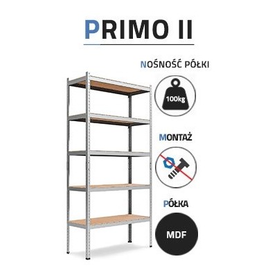 Metal rack "Primo II" 180x80x30 5P 500 kg Metal rack "Primo II" 180x80x30 5P 500 kg