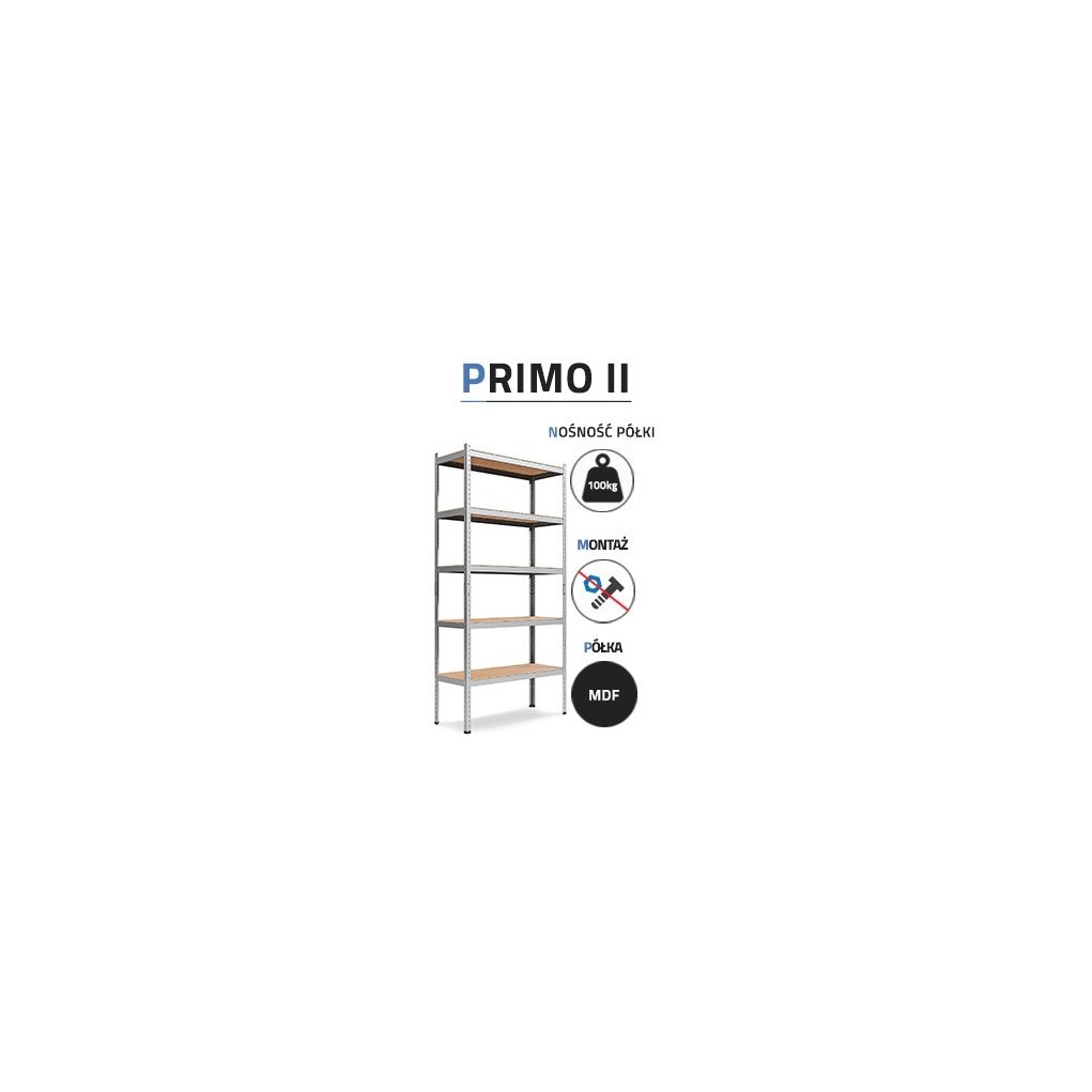 Metal rack "Primo II" 180x80x30 5P 500 kg