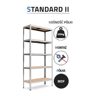 Metalen rek "Standard II" 200x100x50 5P 1000 kg