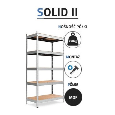 Metāla plaukts "Solid II" 200x100x50 5P 1000 kg