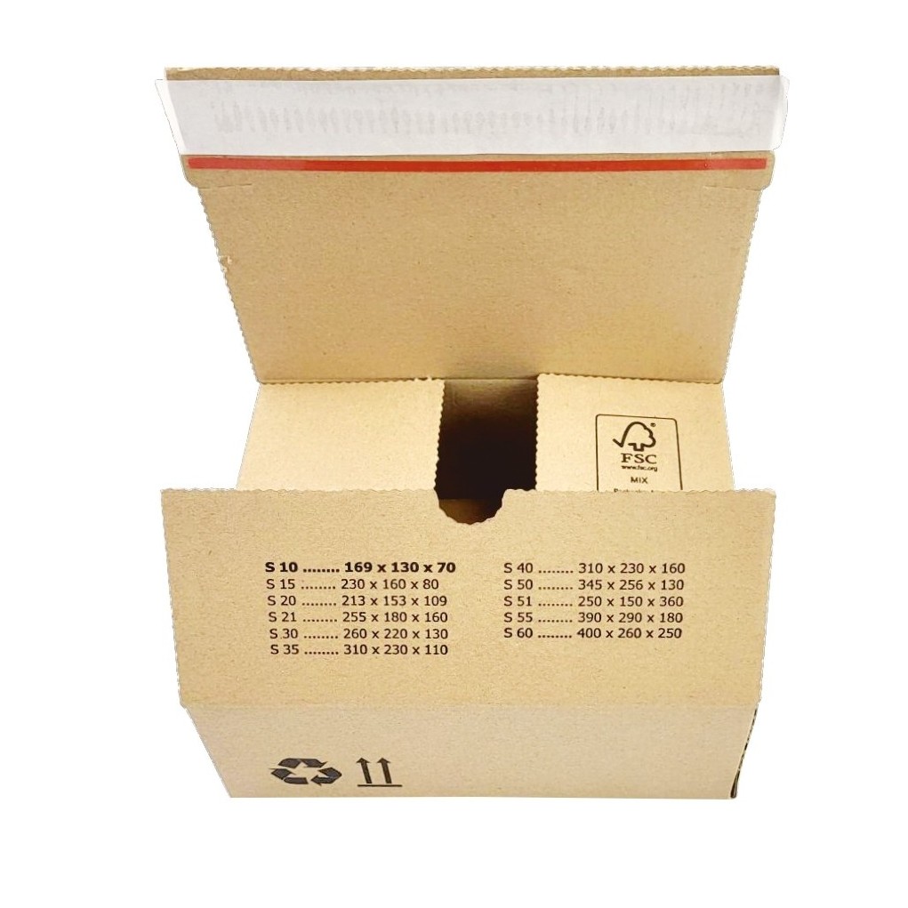 169x130x70 Fraktkartong med automatisk botten SendBox S10 ECO