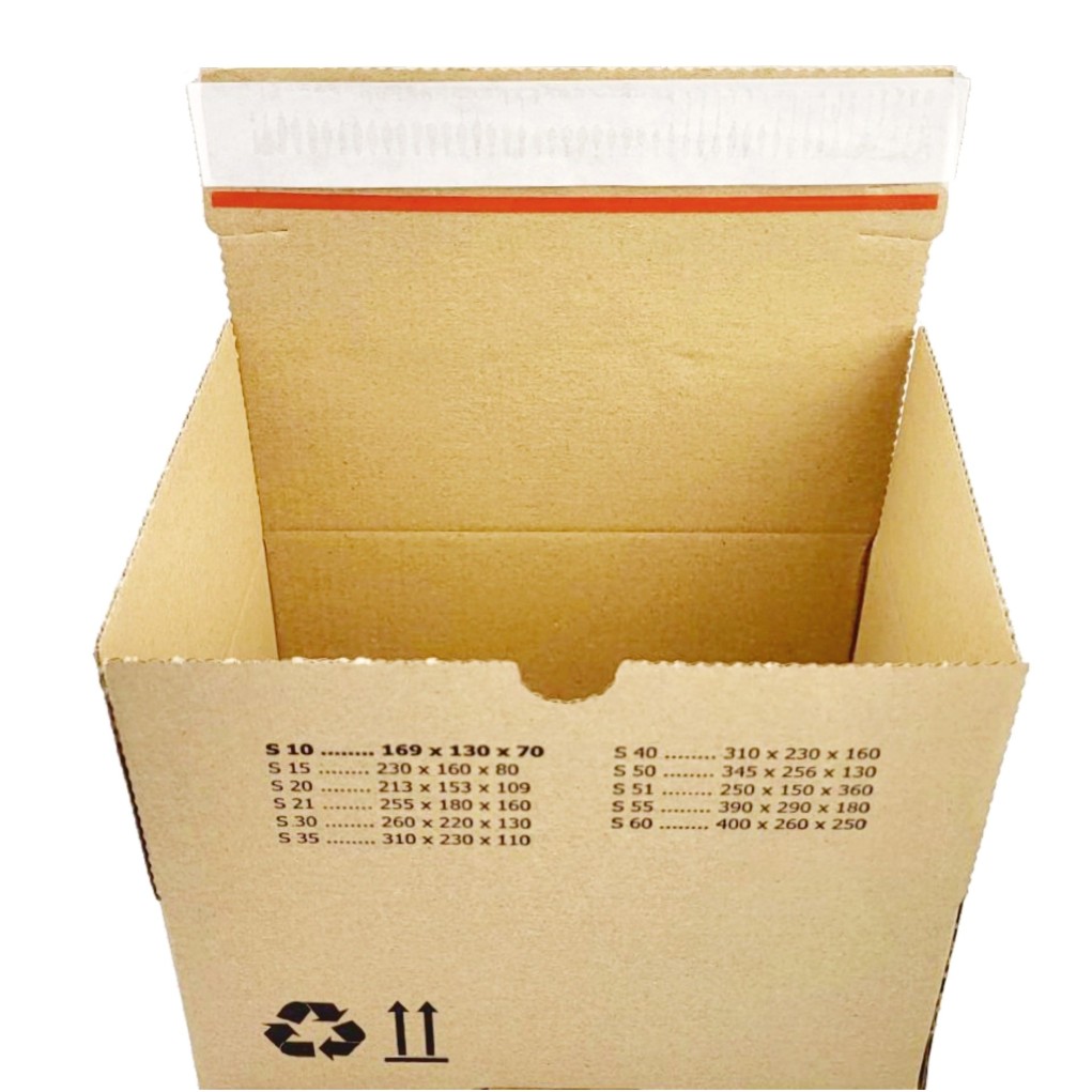 169x130x70 Siuntimo dėžutė su automatinėmis dugno SendBox S10 ECO