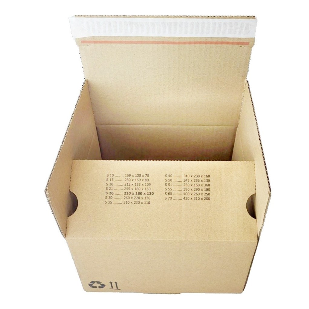 210x180x130 Verzenddoos met automatische bodem SendBox S26 210x180x130 Verzenddoos met automatische bodem SendBox S26