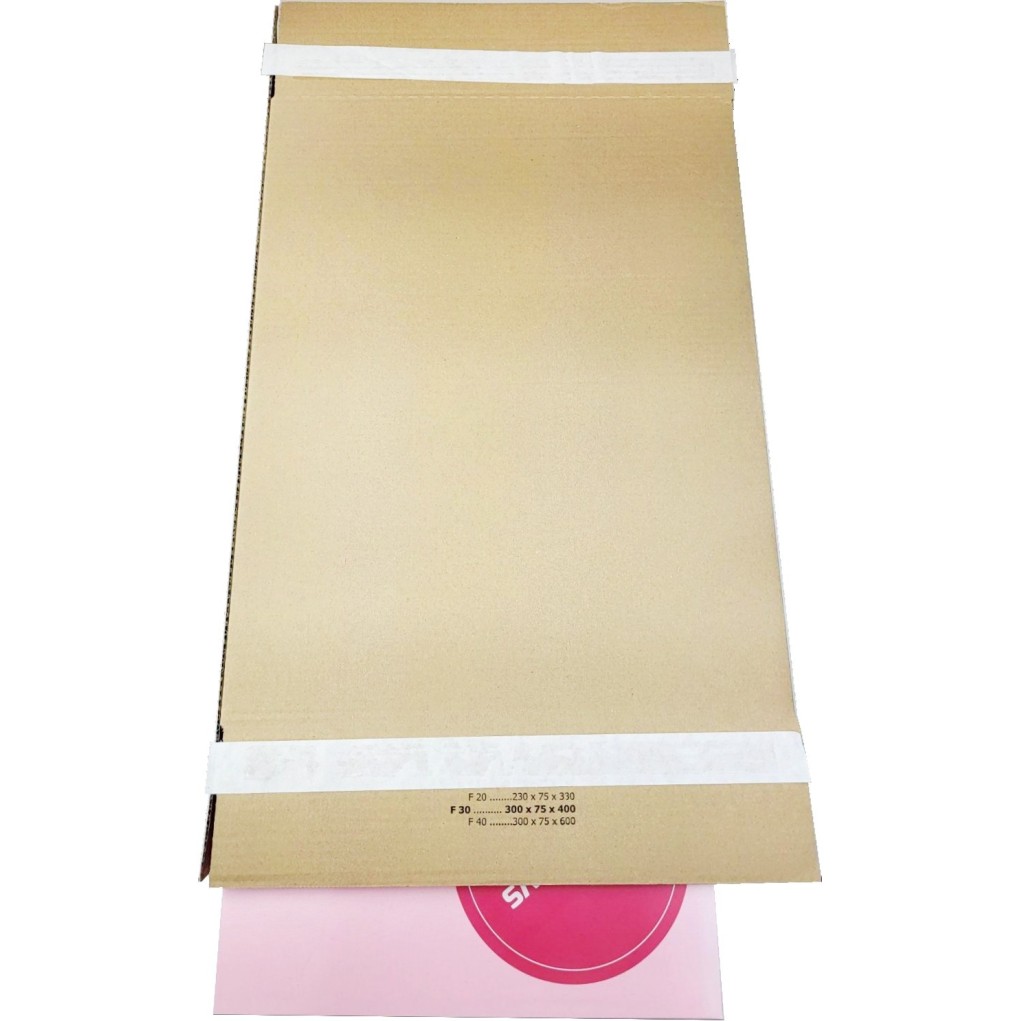 405x305x80 Flat box opened from the side FlatBox F30