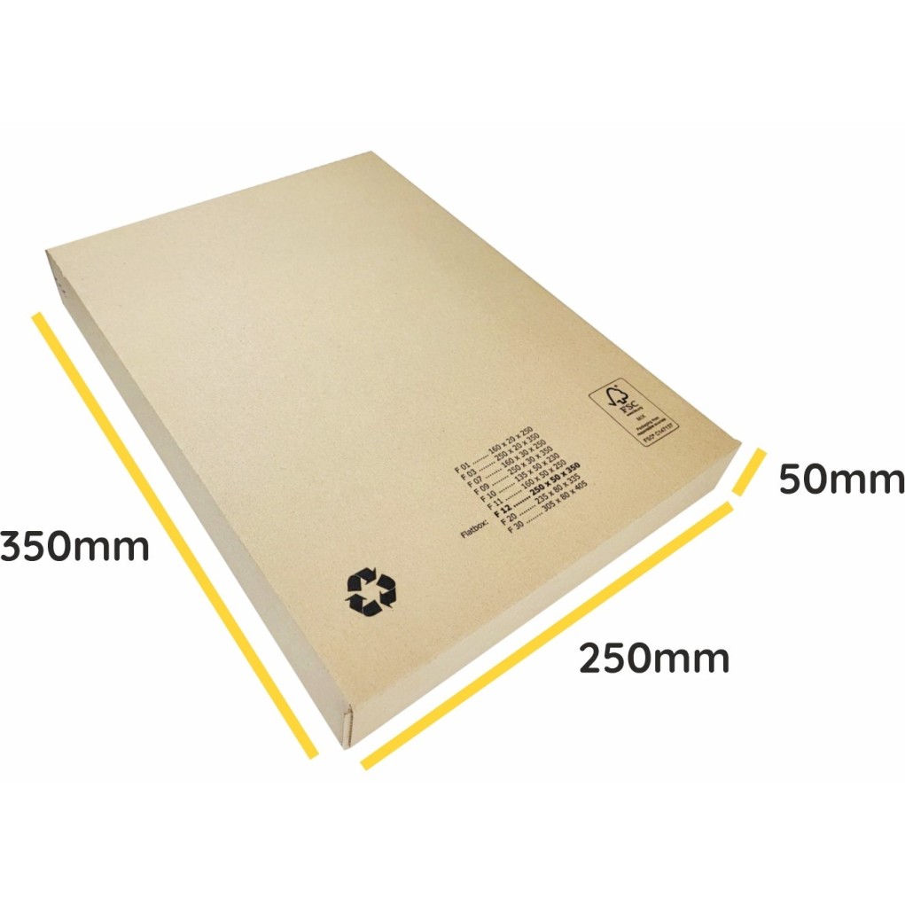 350x250x50 Ravna kutija koja se otvara s boka FlatBox F12