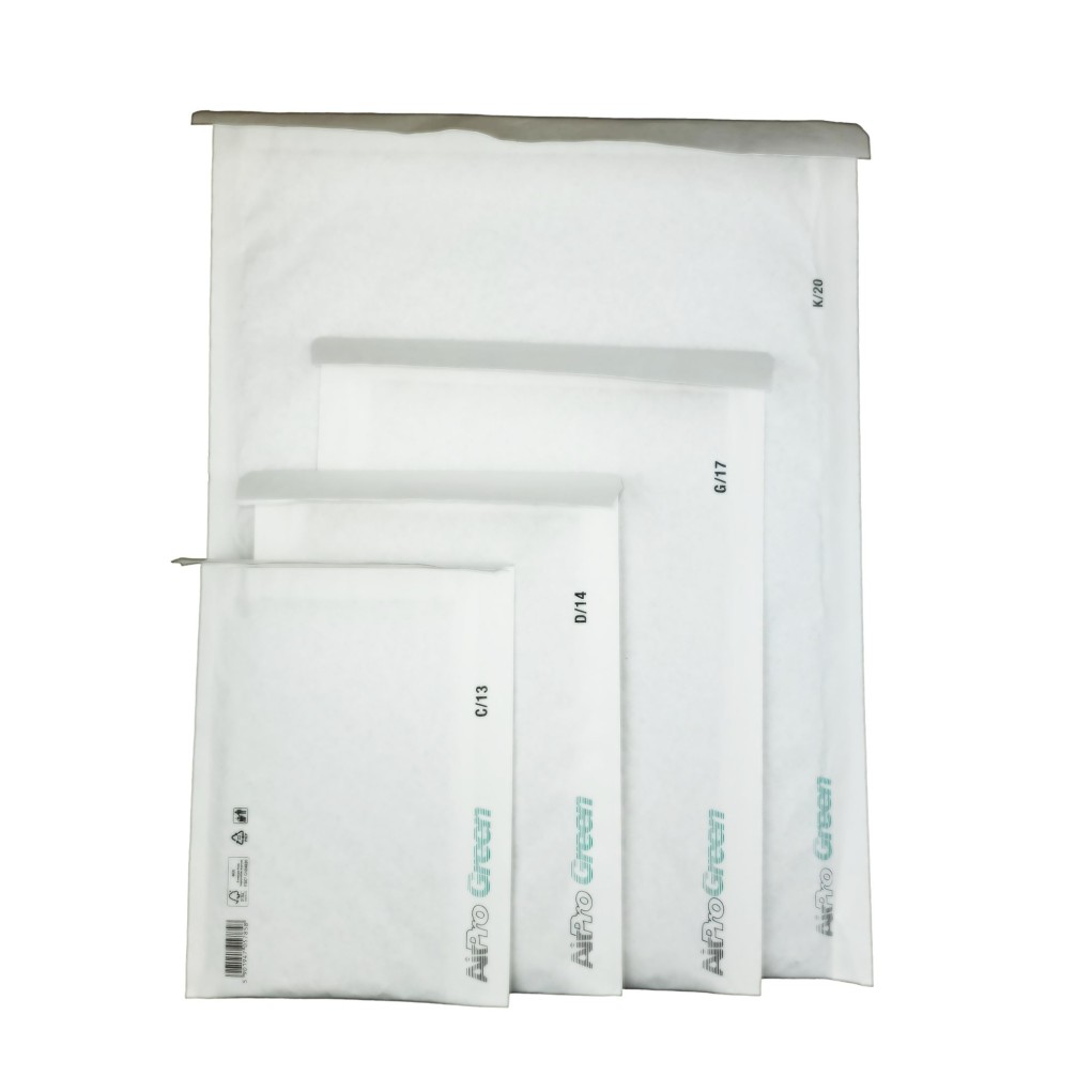 Weiße Papierpolster-Versandtasche AirPro Green K20 370x480 Weiße Papierpolster-Versandtasche AirPro Green K20 370x480