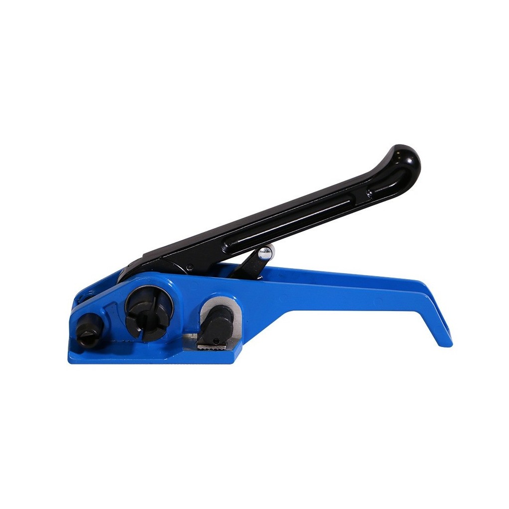 Strapping tensioner for PP/16 tapes