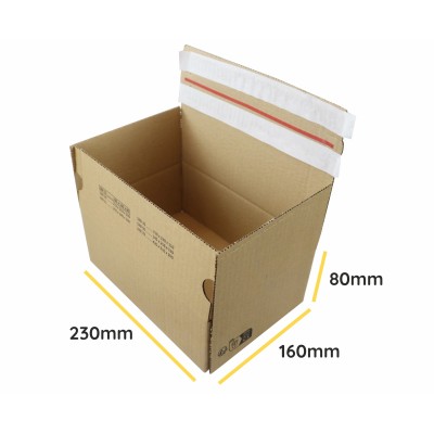 230x160x80 SendbackBox SBB15 Pudełko wysyłkowe e-commerce z dnem automatycznym i podwójnym paskiem klejowym (zrywka)
