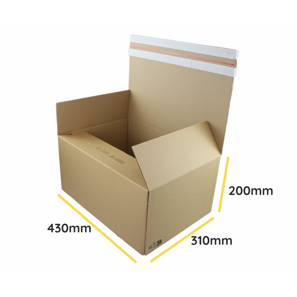 430x310x200 SendbackBox SBB70 Boîte d'expédition e-commerce aller-retour avec fond automatique et bande d'arrachage