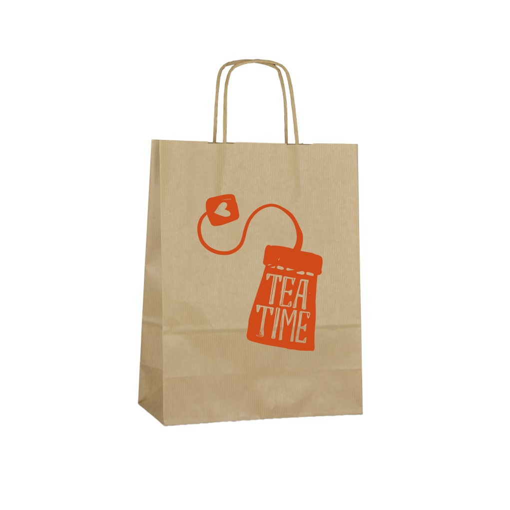 Paper bag with single-sided C5 print 320x120x400