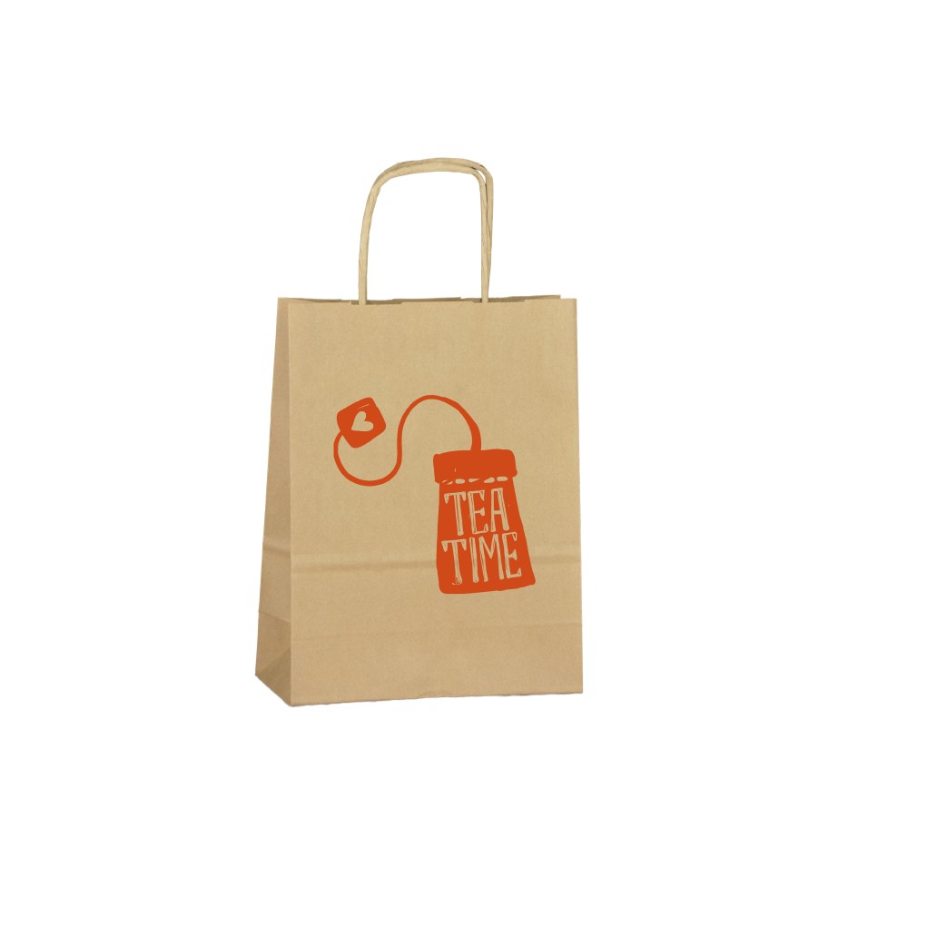 Paper bag with one-sided C1 print 180x80x210