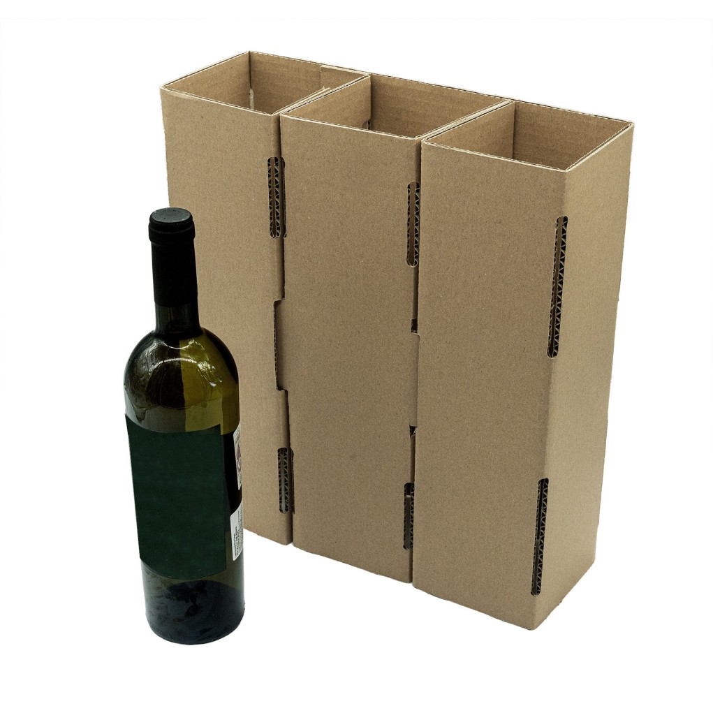 Carton d'insertion pour 3 bouteilles de vin 315x105x355