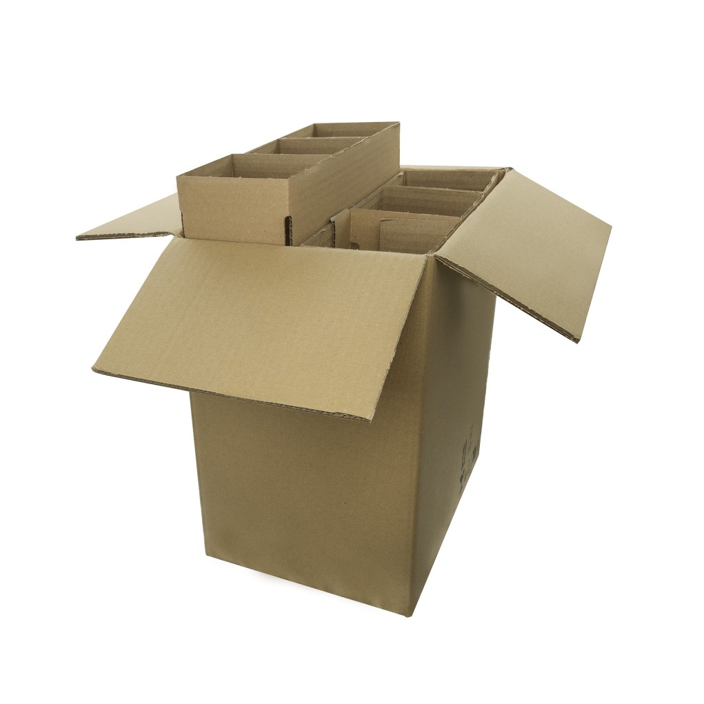 Packaging for shipping 6 bottles of wine (cardboard + insert) 325x230x370