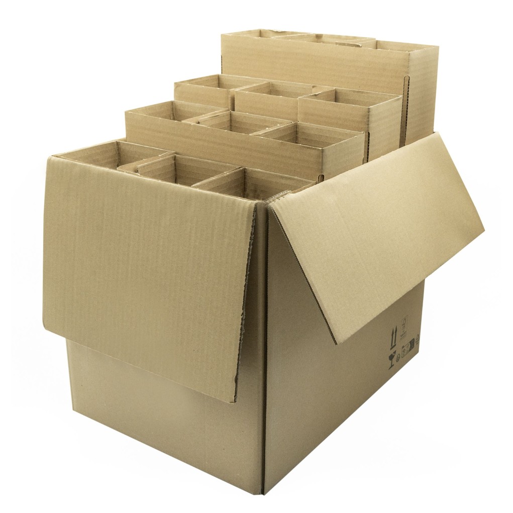 Packaging for shipping 12 bottles of wine (cardboard + insert) 455x335x370