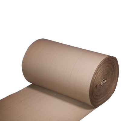 Corrugated cardboard on a roll