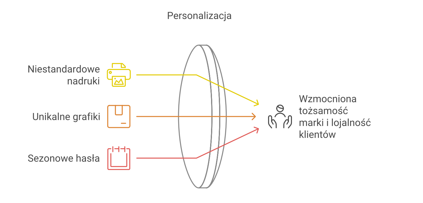 diagramma, kas uzsver vienu no atloku kartonu priekšrocībām e. komercijā: personalizācija