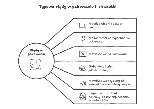 Skeem, mis illustreerib klapiga kartongkarpide ebaõige kasutamise tagajärgi